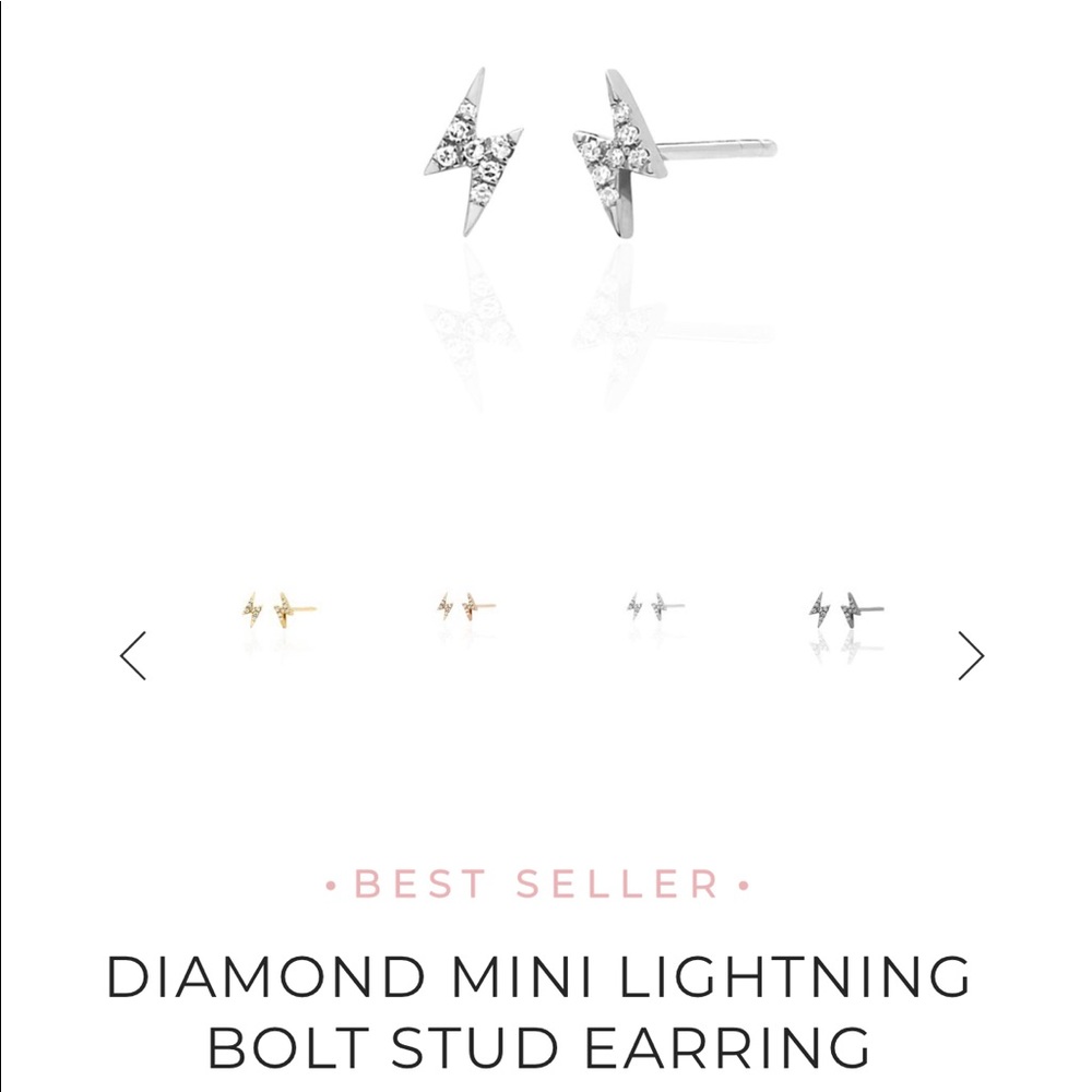 EF Collection Diamond Lightning Bolt Stud (single)